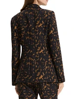 Tortoise-Print Staple Blazer