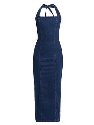 Evita Denim Halter Dress