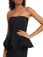 Strapless Peplum Gown