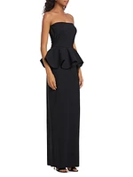 Strapless Peplum Gown