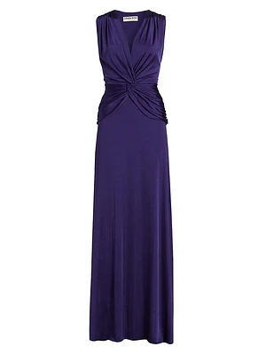 Kinj Twisted V-Neck Gown