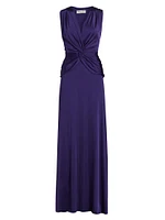 Kinj Twisted V-Neck Gown