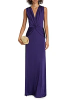 Kinj Twisted V-Neck Gown