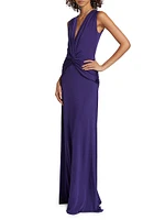 Kinj Twisted V-Neck Gown