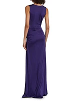 Kinj Twisted V-Neck Gown