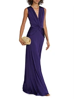 Kinj Twisted V-Neck Gown