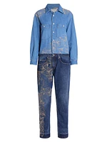 Imane Pieced Denim Jumpsuit