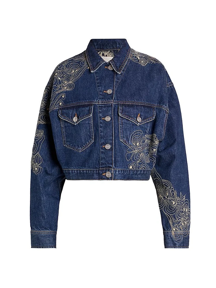 Isleya Embroidered Denim Jacket