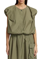 Puff-Sleeve Parachute Blouse