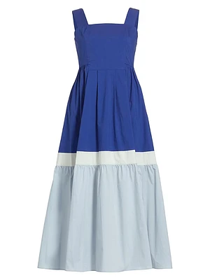 Colorblock Tiered Midi-Dress