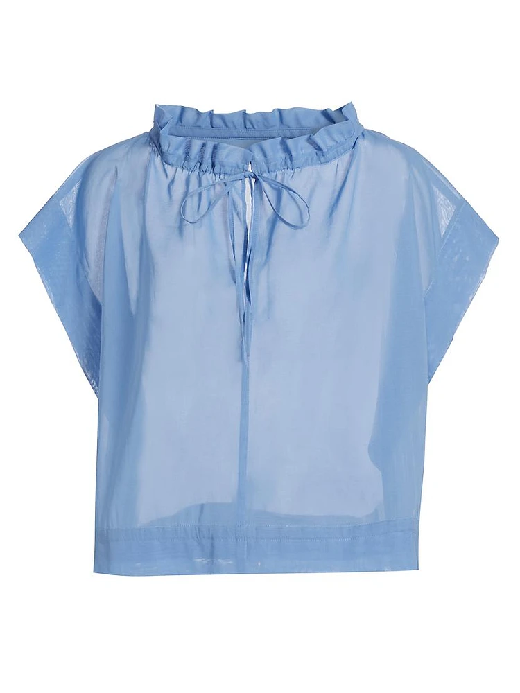 Cotton Organza Ruffled Blouse