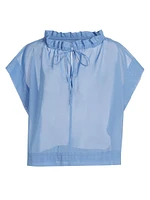 Cotton Organza Ruffled Blouse