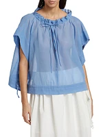 Cotton Organza Ruffled Blouse