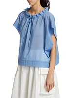 Cotton Organza Ruffled Blouse