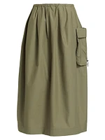 Sartorial Rawness Cotton-Blend Midi-Skirt