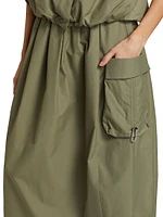 Sartorial Rawness Cotton-Blend Midi-Skirt