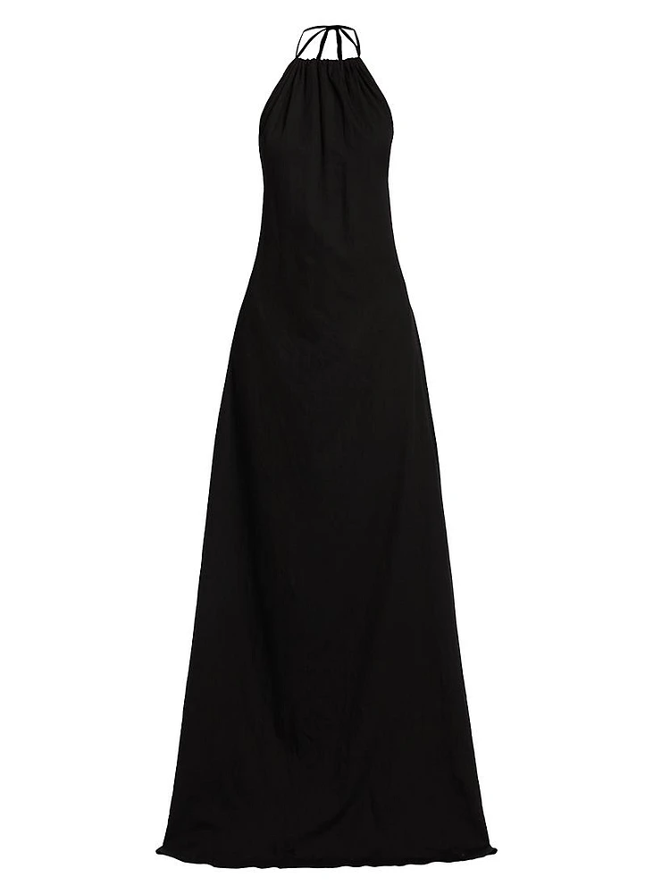 Yoko Cotton Halterneck Maxi Dress