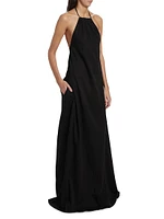 Yoko Cotton Halterneck Maxi Dress