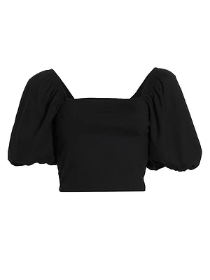 Crop Puff-Sleeve Top