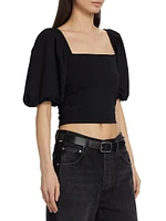 Crop Puff-Sleeve Top