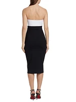 Colorblock Cut-Out Tube Dress