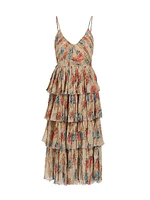 Roanne Floral Tiered Midi-Dress