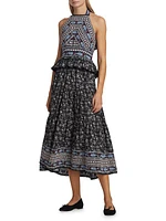 Everly Paisley Halter Midi-Dress