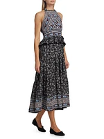 Everly Paisley Halter Midi-Dress