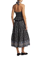 Everly Paisley Halter Midi-Dress