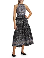 Everly Paisley Halter Midi-Dress