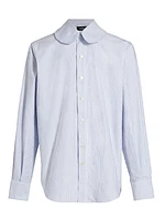 Pinstriped Cotton Button-Front Shirt