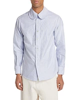 Pinstriped Cotton Button-Front Shirt