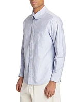 Pinstriped Cotton Button-Front Shirt