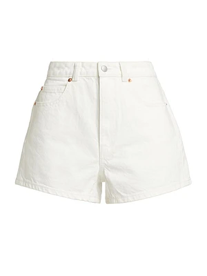 Shorty Logo Cut-Out High-Rise Denim Shorts