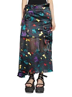 Belted Floral Maxi Skirt