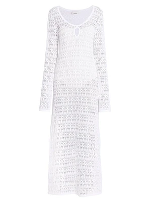 Poros Crocheted Long-Sleeve Maxi Dress