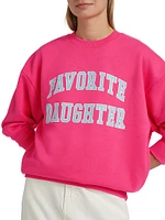 Collegiate Oversized Logo Cotton-Blend Sweatshirt