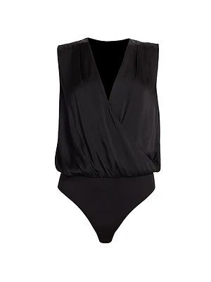 Date Sleeveless Satin Bodysuit