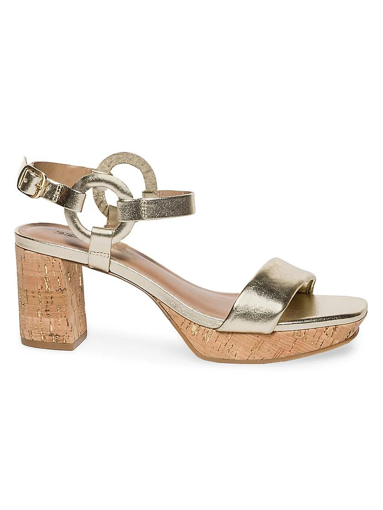 Candace Metallic Leather Platform Sandals