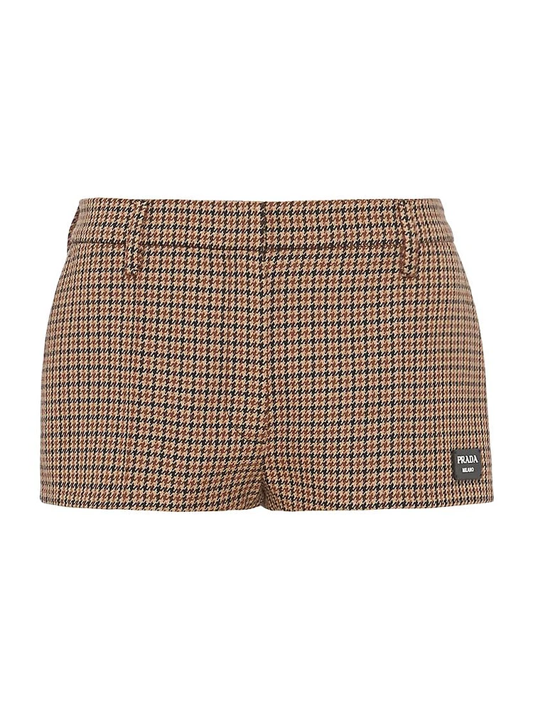 Houndstooth Check Shorts