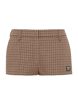 Houndstooth Check Shorts