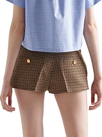 Houndstooth Check Shorts