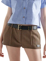 Houndstooth Check Shorts