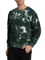 Tie-Dye Cotton Crewneck Sweater