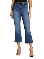 Kendra Mid-Rise Stretch Flare Crop Jeans