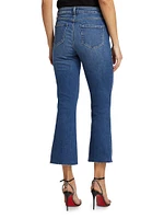 Kendra Mid-Rise Stretch Flare Crop Jeans