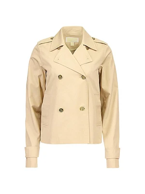 Cropped Double-Breasted Trench Coat