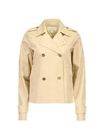 Cropped Double-Breasted Trench Coat