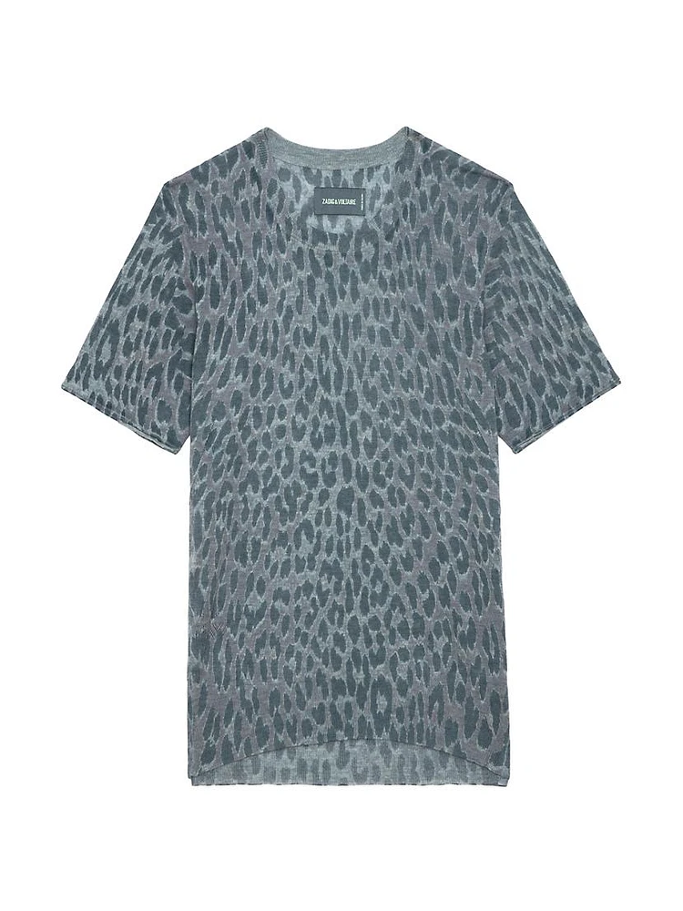 Ida Leopard Cashmere Tee