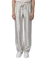 Pomy Jacquard Wing Straight-Leg Pants